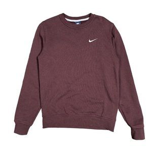 Nike  Sportswear NSW Club Fleece Embroidered Logo Sweatshirt Maroon Mens Small